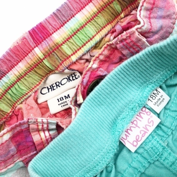 Cherokee plaid and Jumping Beans mint baby shorts - Picture 3 of 4